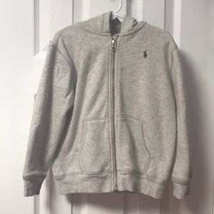 Little boy zip up polo hoodie size 5